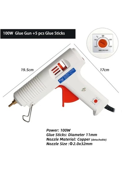 100W Tutkal Tabancası Ab 60W 150W 250W Sıcak Tutkal Tabancası Elektrikli Sıcak Tabanca Tutkal Sopa ile Mini Endüstriyel Onarım Aracı Ayarlanabilir Sıcaklık Sıcak Tutkal Tabancası (Yurt Dışından)
