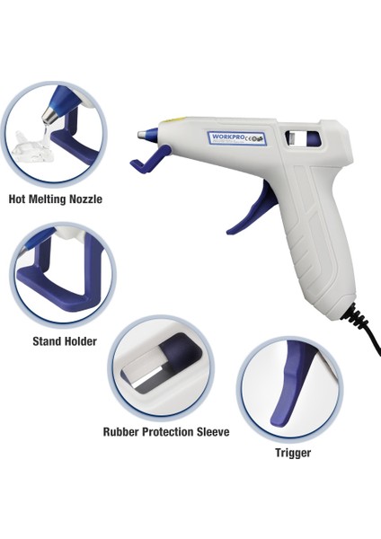 10W Ab Workpro 10W Kablolu Sıcak Tutkal Tabancası ile 20 Adet Tutkal Çubukları Sanat El Sanatları Kullanımı, Noel Dekorasyonu/hediyeler (Yurt Dışından) modelleri