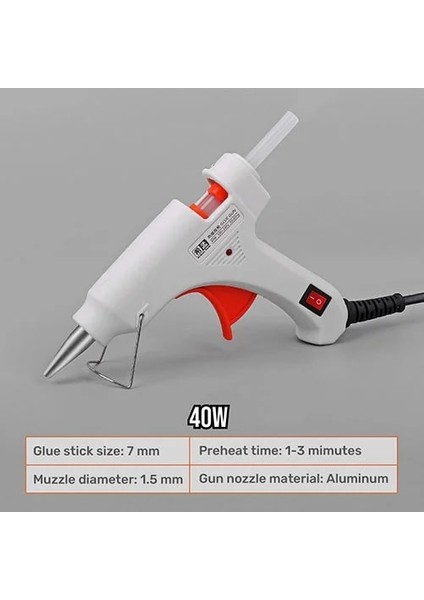 40W Diğer Yüksek Spec Sıcak Tutkal Tabancası 7mm Çubuk Tutkal Endüstriyel Mini Silahlar Yapıştırıcı Ağaç Işleme Aracı 40W 100W 80W-120W 150W Dıy Ab/fiş ile (Yurt Dışından)
