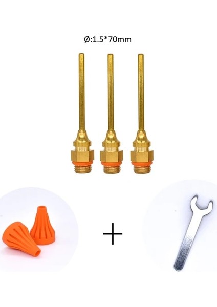 1.5-70MM-3 Sıcak Tutkal Tabancası Uzun Meme Büyük Çaplı Küçük Çaplı 1.0X36MM 1.5X55MM 1.5X70MM Yüksek Kaliteli Çelik Malzeme Anahtarı ile 3 Adet (Yurt Dışından)