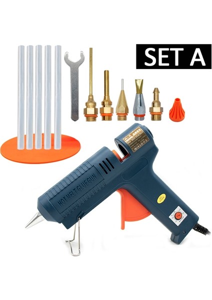 Set A Abd Sıcak Eriyik Tutkal Tabancası 220 V 150 W Sıcaklık Ayarlanabilir Sıcak Eriyik Tabancası Seti 11MM Tutkal Sopa Onarım Aracı (Yurt Dışından)