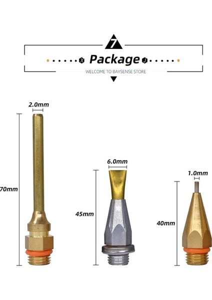 Set-7 Yüksek Kaliteli Bakır Nozullar Sıcak Tutkal Tabancası Aksesuarları Çapı 1.0 2.0 3.0 mm Sızdırmaz Hızlı Isı Iletimi (Yurt Dışından)