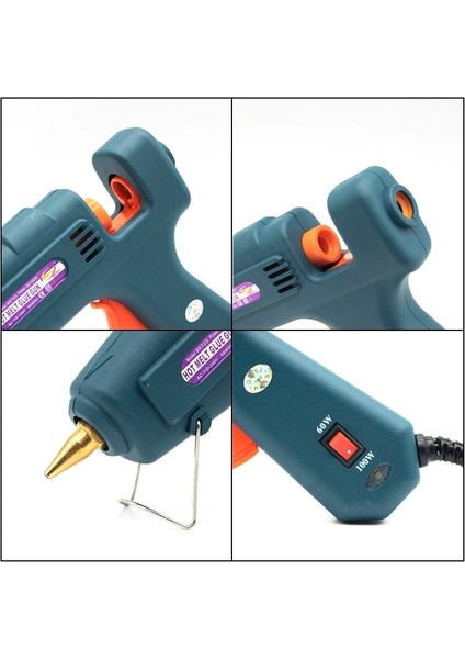 Meme 2.3X40MM 60W-100W, Ab Sıcak Tutkal Tabancası 60W/100W Çift Güç Tutkal Tabancası 11MM Çubuk Tutkal Dıy Hediye Zanaat Onarım Aracı (Yurt Dışından)
