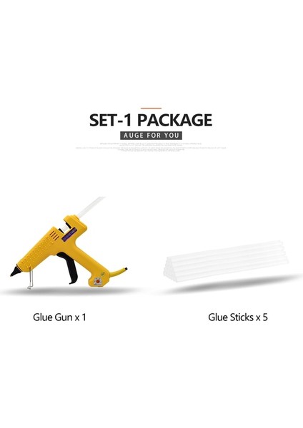 Set-1 150W,AU 250W Profesyonel Sıcak Tutkal Tabancası, Alet Kiti ile Saf Bakır Meme Ayarlanabilir Sıcaklık Yüksek Güç Kullanımı 11MM Tutkal Çubuğu (Yurt Dışından)