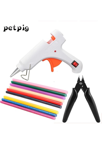 E Petpig Dıy 20-40W Sıcak Tutkal Tabancası 7MMX20MM Tutkal Çubuğu 110-220V Güç Aracı Kapak El Aleti Küçük Zanaat Projeleri Sıcak Tutkal Tabancası (Yurt Dışından)