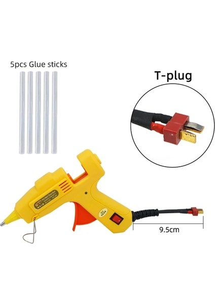 T Tipi 12 V/24 V Sıcak Eriyik Tutkal Tabancası Ac Dc Adaptörü XT60 T Tipi Mini Tutkal Tabancası ile 7mm Tutkal Çubukları Model Uçak Tamir Aracı (Yurt Dışından)
