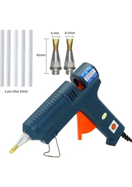 6mm 8.5mm 2 Nozul Au Tutkal Tabancası 150W Sıcaklık Ayarlanabilir Sıcak Tutkal Tabancası Düz Meme Profesyonel Endüstriyel Tutkal Tabancası Elektrikli Ev Zanaat Tabancası (Yurt Dışından)