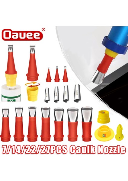 14 Adet 7/27 Adet Paslanmaz Çelik Kalafat Memesi Aplikatör Tabanı ile Kalafat Sonlandırıcı Dolgu Macunu Bitirme Aracı Mutfak Banyo Lavabo Eklemi (Yurt Dışından) modelleri