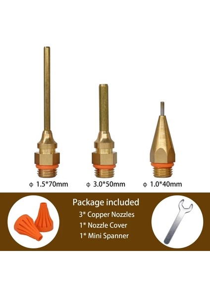 Cp-1 Büyük Çaplı Saf Bakır Meme 1.5*70MM 3.0*50MM 3 Adet/grup Küçük Kalibreli Sıcak Tutkal Tabancası Memeleri Malzeme (Yurt Dışından)