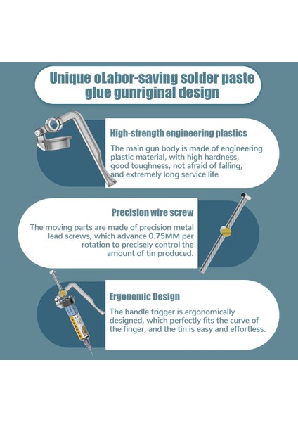 Tip 4 Zahmetsiz Lehim Pastası Tutkal Tabancası Ekstruder Devre Kartı Tamir Lehim Pastası Güçlendirici Uv Tutkal Tabancası Güçlendirici Lehimleme Aksesuarları (Yurt Dışından) modelleri