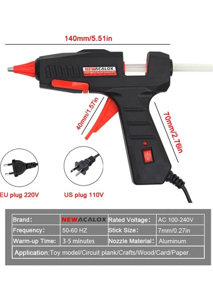 20 Adet Tutkal Çubukları 30W, Ab Newacalo 100 ~ 240V 30W Sıcak Tutkal Tabancası ile 20 Adet 7mm Tutkal Çubukları Mini Tutkal Tabancası Endüstriyel El Yapımı Sanat Ev/okul Dıy Aracı (Yurt Dışından) fiyatları