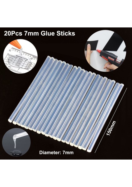 20 Adet Tutkal Çubukları 30W, Ab Newacalo 100 ~ 240V 30W Sıcak Tutkal Tabancası ile 20 Adet 7mm Tutkal Çubukları Mini Tutkal Tabancası Endüstriyel El Yapımı Sanat Ev/okul Dıy Aracı (Yurt Dışından) modelleri