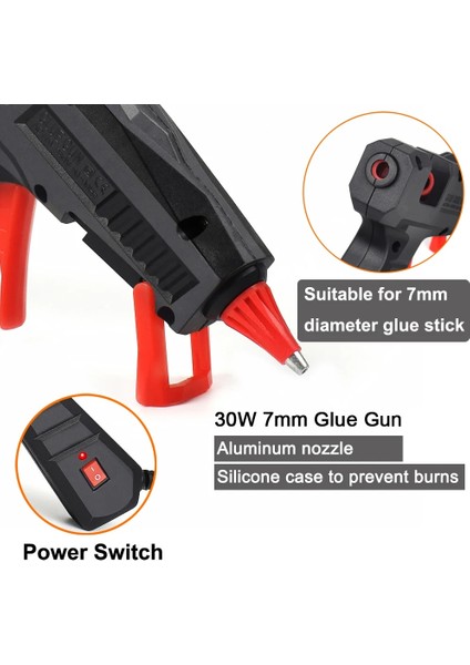 20 Adet Tutkal Çubukları 30W, Ab Newacalo 100 ~ 240V 30W Sıcak Tutkal Tabancası ile 20 Adet 7mm Tutkal Çubukları Mini Tutkal Tabancası Endüstriyel El Yapımı Sanat Ev/okul Dıy Aracı (Yurt Dışından) fırsatları