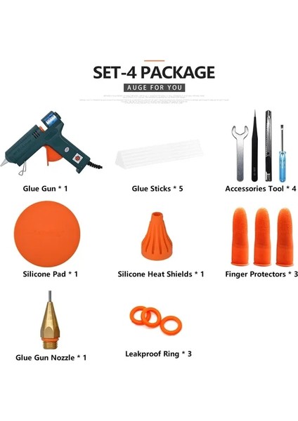 Set-4 150W, Abd 150W Sıcak Tutkal Tabancası Sıcaklık Ayarı 140 ~ 220 Santigrat Derece Değiştirilebilir Meme Onarım Aracı Dıy Için 11MM Tutkal Çubuğu Kullanın (Yurt Dışından)