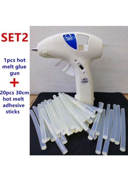 20 Adet Sopa ile Joer 10W Sıcak Tutkal Tabancası Mini Ev Dıy Endüstriyel Tabancalar Isı Sıcaklığı Termo Elektrikli Tamir Aracı Kullanımı 7mm Tutkal Çubukları (Yurt Dışından)