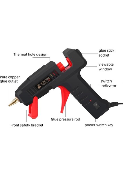 Set 1 60W 100W, Ab Çift Güç 60W/100W Sıcak Tutkal Tabancası Ev Dıy Endüstriyel Üretim Kullanımı 11MM Tutkal Çubukları Saf Bakır Meme (Yurt Dışından) modelleri