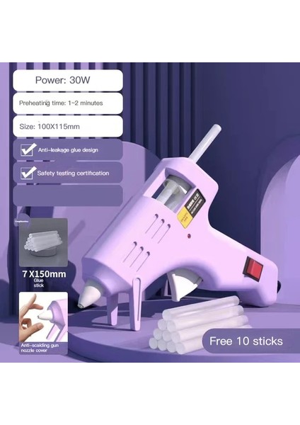 10 Adet Çubuklar Abd 30W Sıcak Tutkal Tabancası ile 10 Adet 7mm Tutkal Çubukları Çocuk Dıy Mini Ev Elektrikli Isı Sıcaklığı Tamir Aracı Endüstriyel Termo (Yurt Dışından)