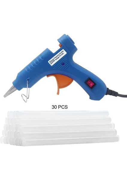 Mavi 20 W, Ab 20 W Sıcak Tutkal Tabancası Ev Endüstriyel Mini Silahlar Elektrikli Isı Sıcaklığı Aracı 7mm Tutkal Çubukları (Yurt Dışından)