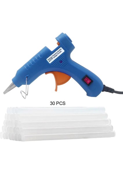 Mavi 20 W, Ab 20 W Sıcak Tutkal Tabancası Ev Endüstriyel Mini Silahlar Elektrikli Isı Sıcaklığı Aracı 7mm Tutkal Çubukları (Yurt Dışından) fiyatları
