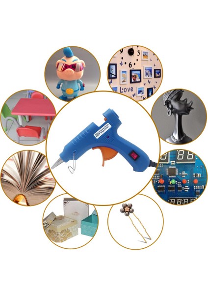 Mavi 20 W, Ab 20 W Sıcak Tutkal Tabancası Ev Endüstriyel Mini Silahlar Elektrikli Isı Sıcaklığı Aracı 7mm Tutkal Çubukları (Yurt Dışından) modelleri