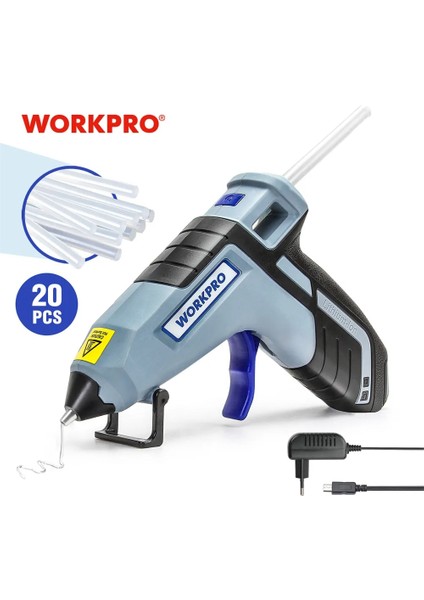 30W W125043 Workpro 30W Tutkal Tabancası Sıcak 3.6V Silikon Tabancası Sıcak Tutkal Tabancası ile 20 Adet Premium Tutkal Çubukları Dıy El Sanatları Sanat Dıy Araçları Için (Yurt Dışından)