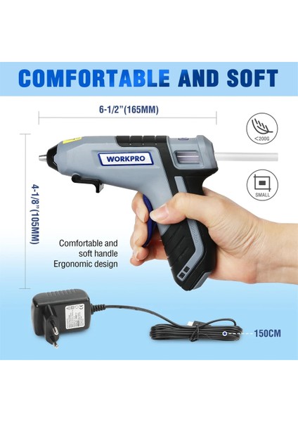 30W W125043 Workpro 30W Tutkal Tabancası Sıcak 3.6V Silikon Tabancası Sıcak Tutkal Tabancası ile 20 Adet Premium Tutkal Çubukları Dıy El Sanatları Sanat Dıy Araçları Için (Yurt Dışından)