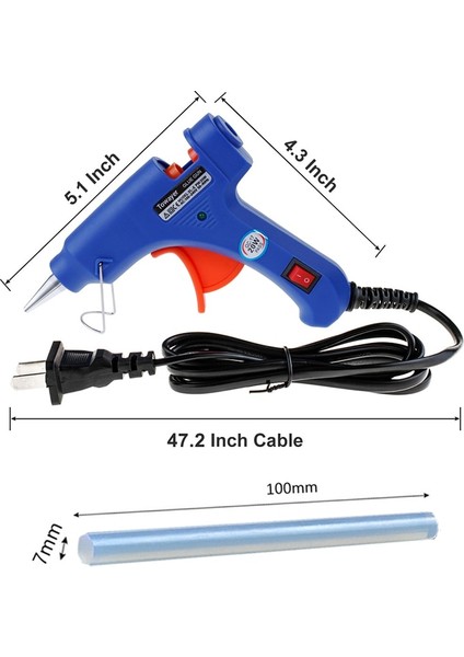 Set 2 Abd 20 W Sıcak Eriyik Tutkal Tabancası 7 mm Şeffaf Tutkal Sopa Mini Tabanca Abd/ab Elektrikli Isı Sıcaklığı Tabancası Tamir Aracı Özel Sopa Seti (Yurt Dışından)
