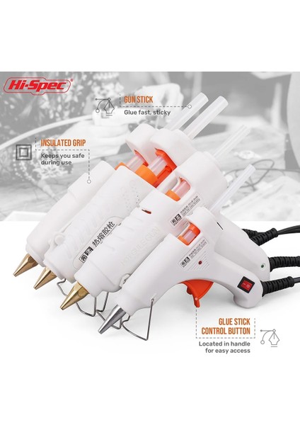 80-120W Diğer Hi-Spec Sıcak Eriyik Tutkal Tabancası 7mm Tutkal Sopa Endüstriyel Mini Silahlar Yapıştırıcı Ağaç Işleme Aleti 40W 100W 80W-120W 150W Dıy Ab/fiş ile (Yurt Dışından) modelleri