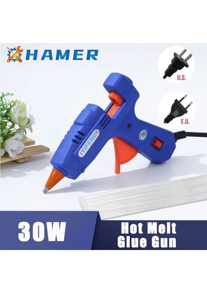 20 Adet Tutkal Çubukları Ab 30W Sıcak Tutkal Tabancası Ev Mini Endüstriyel Tabancalar, 7mm Tutkal Çubukları ile Elektrikli Isı Sıcaklığı Aracı Dıy El Sanatları Sanatları Için (Yurt Dışından)
