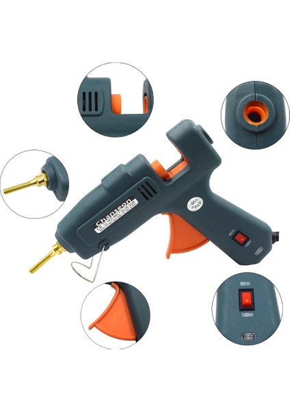 SET-1W 60-100W, Ab Chanseon Ab 60W 100W Sıcak Tutkal Tabancası 11MM Çaplı Tutkal Çubukları Endüstriyel Tabancalar Termo Elektrikli Isı Sıcaklığı Aracı (Yurt Dışından) modelleri