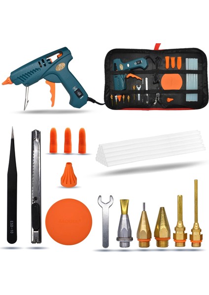 Set-4 50W-OFF-150W, Ingiltere Sıcak Tutkal Tabancası 15 In 1 Alet Kıtı Silikon Tabancası 50 W/KAPALI/150 W Anahtarı El Sanatları Tamir Dıy Kullanımı 11MM Tutkal Çubuğu Saf Bakır Meme (Yurt Dışından)
