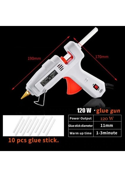 120W B 40W,80W,100W,120W,150W Sıcak Tutkal Tabancası ile 7/11MM Tutkal Çubukları Endüstriyel Tabancalar Isı Sıcaklığı Termo Elektrikli Tamir Aracı (Yurt Dışından)