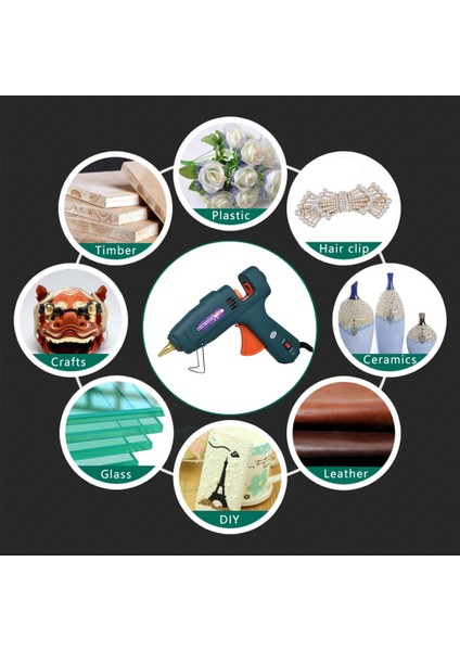 Set-5 60W,AU Sıcak Tutkal Tabancası 60/100W Çift Güç Yüksek Sıcaklık Eriyik Tutkal Tabancası Ev, 5 Adet Meme ile 11MM Tutkal Çubukları Kullanın (Yurt Dışından) indirimleri