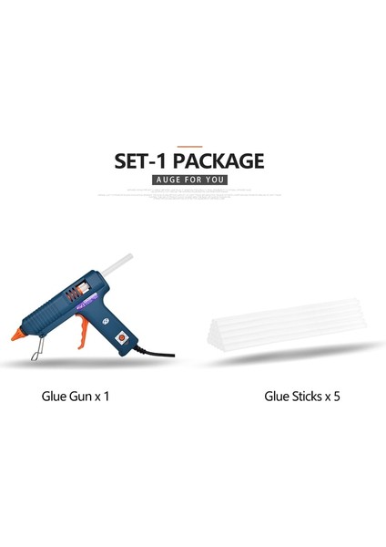 Set-1 150W, Ingiltere 150W Sıcak Tutkal Tabancası Sıcaklık Kontrolü ile Ev Dıy Endüstriyel Üretim Kullanımı 11MM Tutkal Çubukları Saf Bakır Meme (Yurt Dışından)