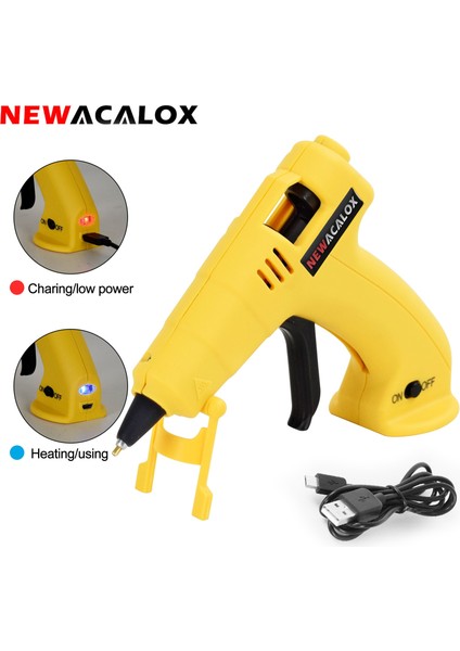 N-220AY-100PC 8W Newacalox USB Şarj Kablosuz Tutkal Tabancası ile 100 Adet 7mm Tutkal Çubukları Dc 5V 8W Mini Tutkal Tabancası Greft Dıy Aracı Ev Okul Için (Yurt Dışından)
