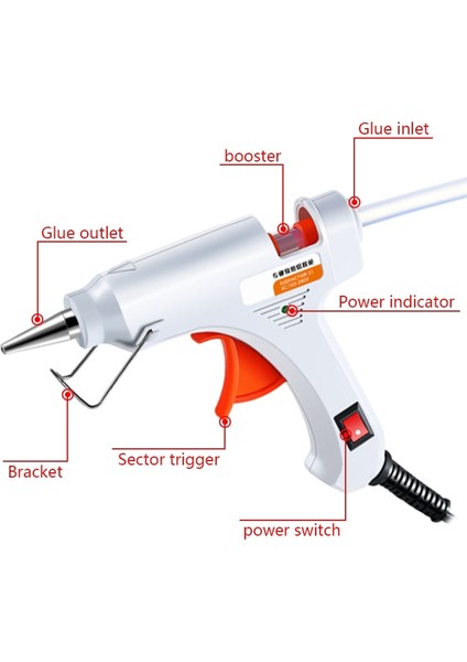 Beyaz Tutkal Tabancası 40W Mini Sıcak Tutkal Tabancası 10 Adet 7mm * 190MM Tutkal Sopa Termo Elektrikli Isı Sıcaklığı Aracı Yüksek Sıcaklık Isıtıcı Tamir Dıy Aracı (Yurt Dışından) modelleri