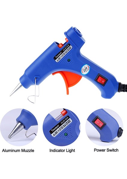 Set 2 Abd 20W Elektrikli Sıcak Tutkal Tabancası Çok Fonksiyonlu Ev Mini Tutkal Tabancası Elektrikli Isı Sıcaklık Anahtarı Aracı Tutkal Sopa ile (Yurt Dışından)