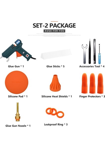 Set-2 150 W, Ab 150 W Sıcak Tutkal Tabancası Sıcaklık Ayarı 140 ~ 220 Santigrat Derece Değiştirilebilir Meme Onarım Aracı Dıy Için 11MM Tutkal Çubuğu Kullanın (Yurt Dışından)