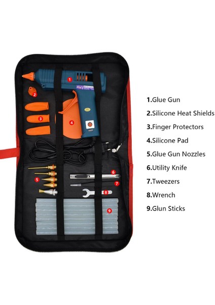 Set-3 150W, Ingiltere Sıcak Tutkal Tabancası Alet Kiti Sıcaklık Ayarı 150W Silikon Tabancası, 11MM Tutkal Çubukları Dıy Saf Bakır Meme Kullanın, Çanta Ayrı Satılır (Yurt Dışından) indirimleri