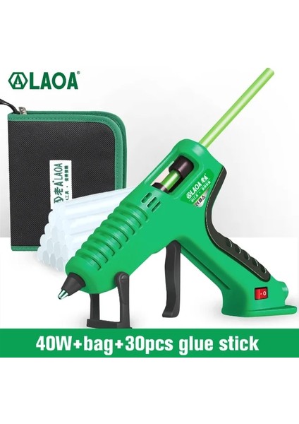 40W Ab Laoa Sıcak Tutkal Tabancası Seti Çanta ile 40-100W Termo Elektrikli Yapıştırıcı Yapıştırıcı Pu Çiçek Hediye 30 Sopa Alet Takımı (Yurt Dışından)