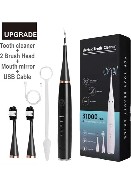 Siyah Ev Elektrikli Sonic Diş Temizleyici Diş Taşı Kötü Nefes Kaldırmak Çok Fonksiyonlu 5 Hızlı USB Şarj Edilebilir Diş Temizleyici (Yurt Dışından)