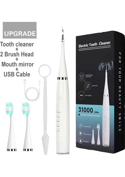 Beyaz Ev Elektrikli Sonic Diş Temizleyici Diş Taşı Kötü Nefes Kaldırmak Çok Fonksiyonlu 5 Hızlı USB Şarj Edilebilir Diş Temizleyici (Yurt Dışından)