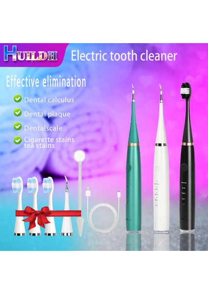 Beyaz Ev Elektrikli Sonic Diş Temizleyici Diş Taşı Kötü Nefes Kaldırmak Çok Fonksiyonlu 5 Hızlı USB Şarj Edilebilir Diş Temizleyici (Yurt Dışından)
