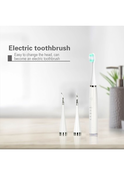 Beyaz Ev Elektrikli Sonic Diş Temizleyici Diş Taşı Kötü Nefes Kaldırmak Çok Fonksiyonlu 5 Hızlı USB Şarj Edilebilir Diş Temizleyici (Yurt Dışından)