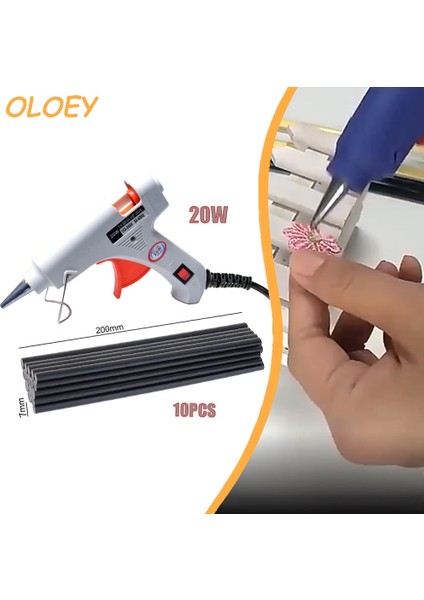 10 Adet Çubuklarla 20W, Abd 20W Sıcak Tutkal Tabancası Kullanır 7*100MM Tutkal Çubukları Mini Endüstriyel Ev Silahlar Isı Sıcaklığı Termo Elektrikli Dıy Onarım Aracı (Yurt Dışından)