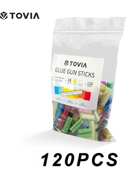 120 Adet Glitter Renk Sıcak Tutkal Tabancası ile 80 Adet Tutkal Çubuğu 7mm Akülü Tutkal Onarım Için Ev El Sanatları Dıy Ev Aletleri Çocuk Hediyeler (Yurt Dışından)
