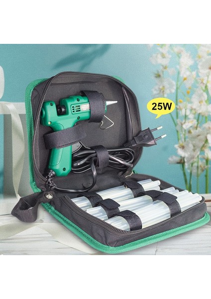 25W Tutkal Tabancası 25W, Ab Laoa 25W Çanta ile Sıcak Tutkal Tabancası 7mm Tutkal Çubukları Termo Elektrikli Isı Tabancası Sıcaklık El Sanatları Dıy Onarım Aracı Seti (Yurt Dışından)