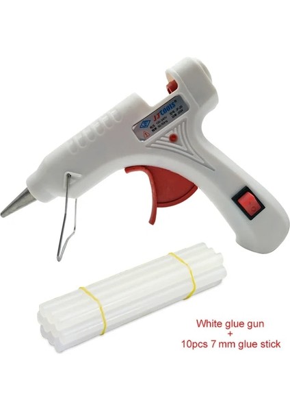 10 Çubuklu Beyaz 20W Sıcak Tutkal Tabancası, Ücretsiz 7mm Yapışkan Çubuklarla Endüstriyel Mini Tabancalar Termo Elektrikli Tamir Isı Sıcaklığı Tutkal Tabancaları Araçları (Yurt Dışından)