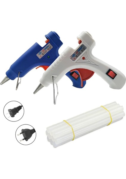 10 Çubuklu Beyaz 20W Sıcak Tutkal Tabancası, Ücretsiz 7mm Yapışkan Çubuklarla Endüstriyel Mini Tabancalar Termo Elektrikli Tamir Isı Sıcaklığı Tutkal Tabancaları Araçları (Yurt Dışından) fiyatları