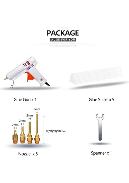 GUN-NOZZLE4PCS 150W, Abd 150W Ab Tak Sıcak Tutkal Tabancası Profesyonel Yüksek Sıcaklık Ayarlanabilir Greft Onarım Aracı Elektrikli Isı Tabancası Dıy Termo Aracı (Yurt Dışından)